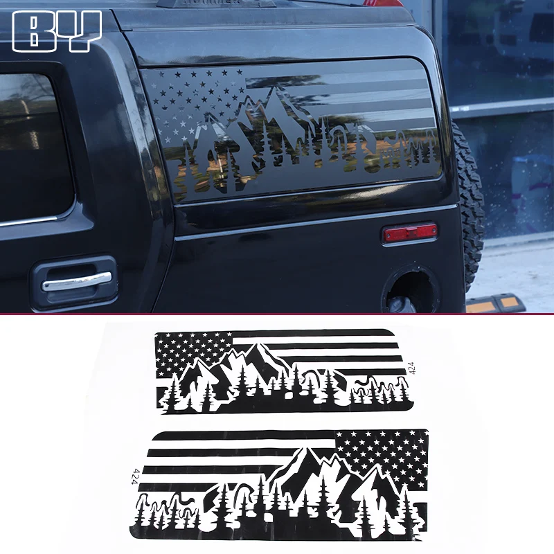 

Для Hummer H2 2003-2009 H3 2005-2009 Автомобильный Стайлинг черная Автомобильная наклейка на заднее стекло ветровое стекло графическая Наклейка Автомобильные аксессуары