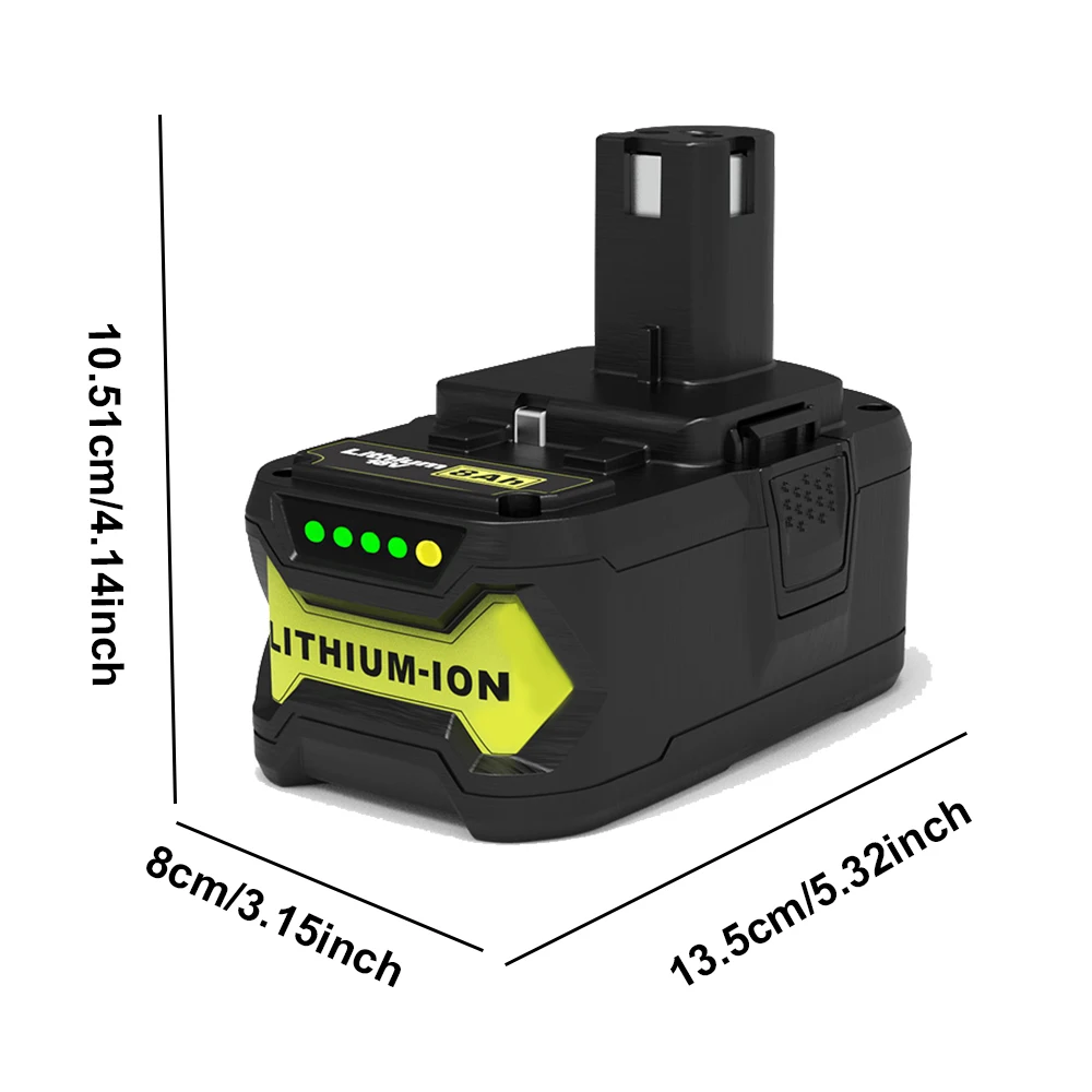 For RYOBI 18V High-performance Lithium Battery, Low Self Discharge, Suitable for All RYOBI Tools P104, P107, P108, P109, RB18L20
