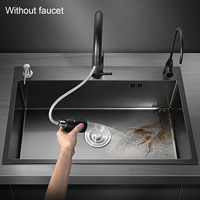 Matt Black Stainless Steel Rectangle Sink Kitchen