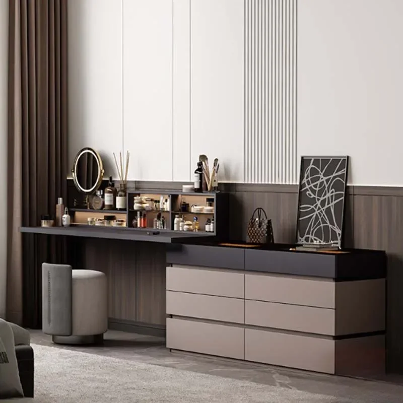 JJ Small Storage Dressing Table Makeup Minimalist Modern White Vanity Dressing Table Mirror Women Penteadeira Bedroom Furniture