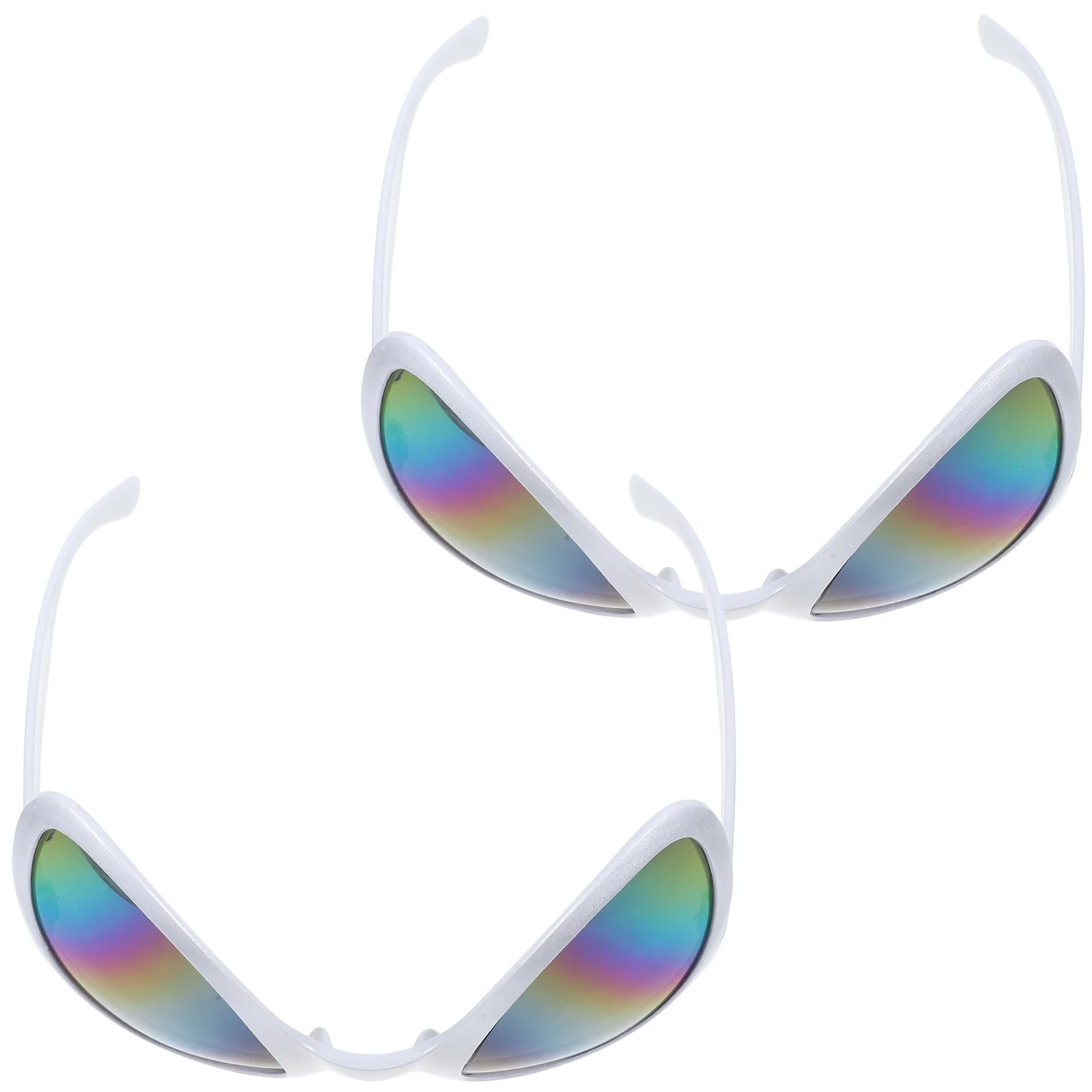 

2Pcs Funny Glasses Disguised Eyewear Soft Comfortable Portable Wear Characteristic Design Party Gather Silver Frame