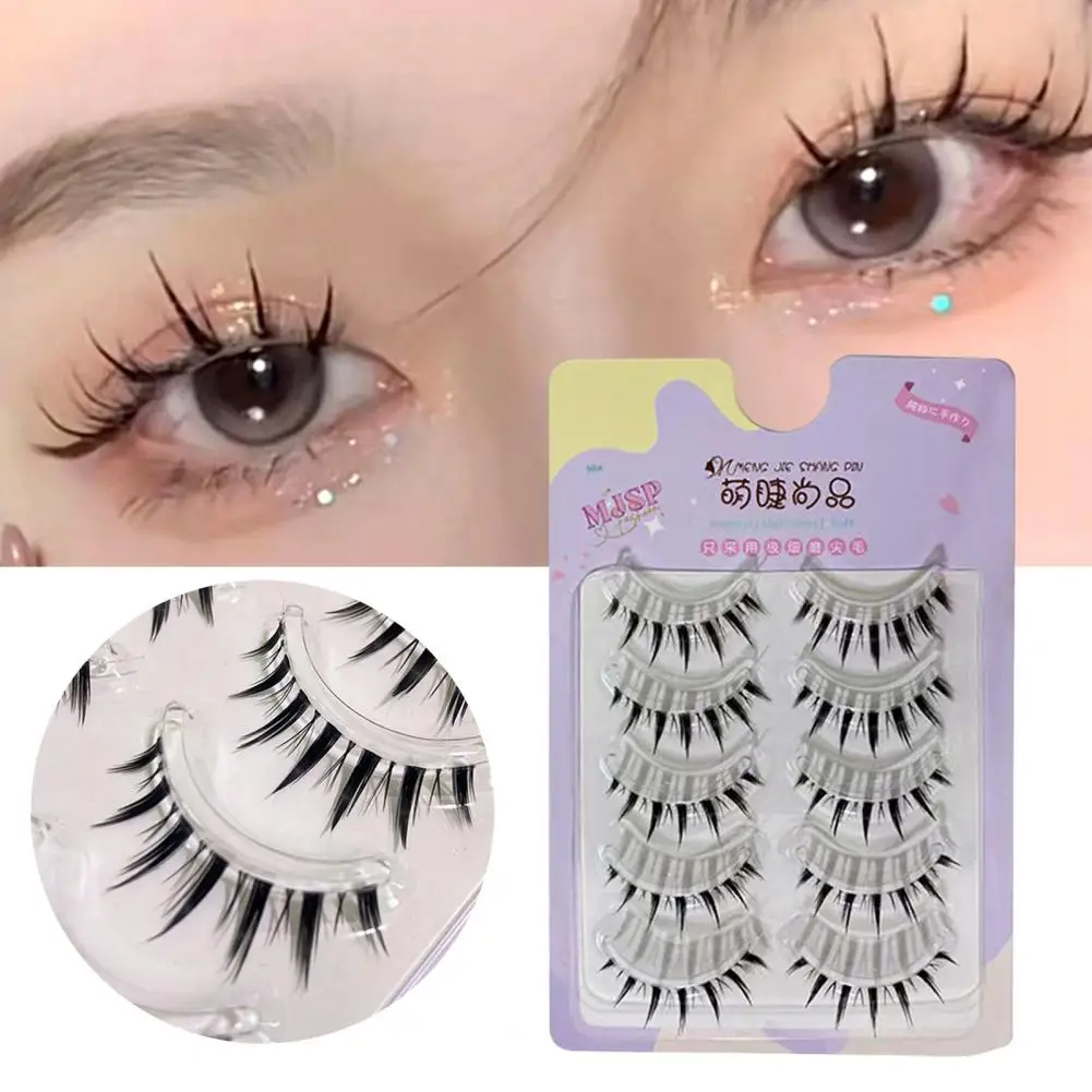 1 Set Makeup Eyelash 3D Effect Natural Soft Simulated Curl Cosplay Tool Black Beauty False Eye Lash for Dating