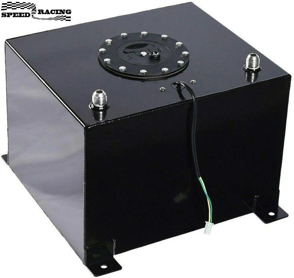 

8 GALLON 30L STREET DRIFT FUEL CELL GAS TANK with SENDER LEVEL BLACK ALUMINUM for Hot Rod for Street Racing for Track Cars