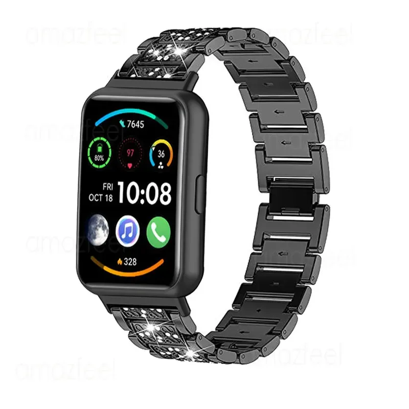 Watch Strap For Huawei Watch Fit 2 Smart Bracelet Accessories Diamond Bracelets For Huawei Watch Fit Metal Wrist Band Correa