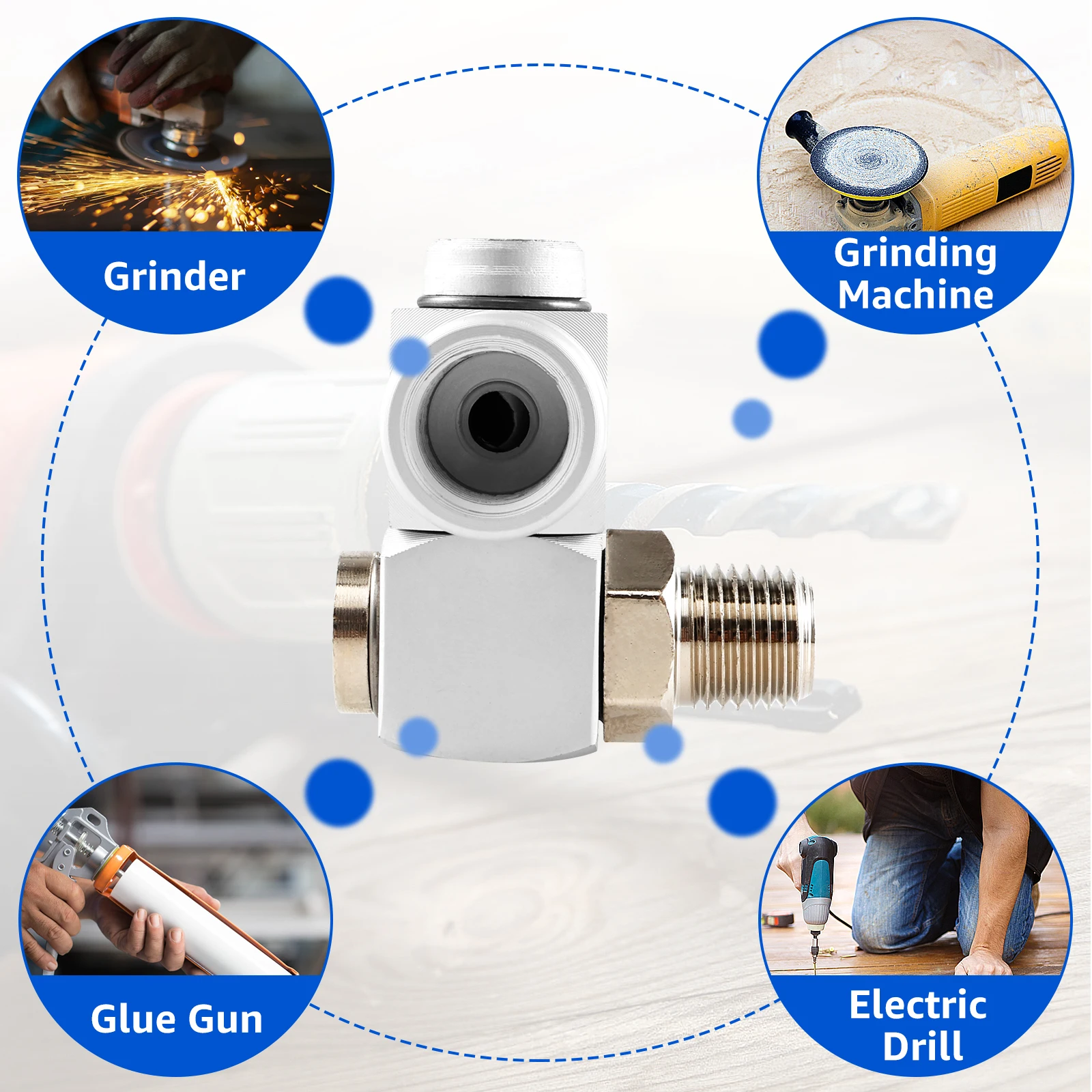 4/2 Pcs Air Tool Swivel Fitting 360°Swivel Air Hose Connector 1/4 Inch NPT Air Tool Adapter Pneumatic tool parts 150PSI Max