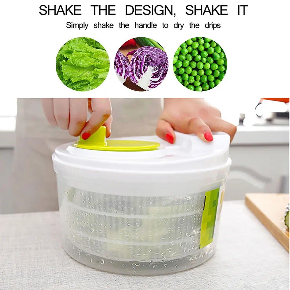 Salad Spinner Lettuce Greens Washer Dryer Drainer Crisper Strainer for Washing Drying Leafy Vegetables Kitchen Tools