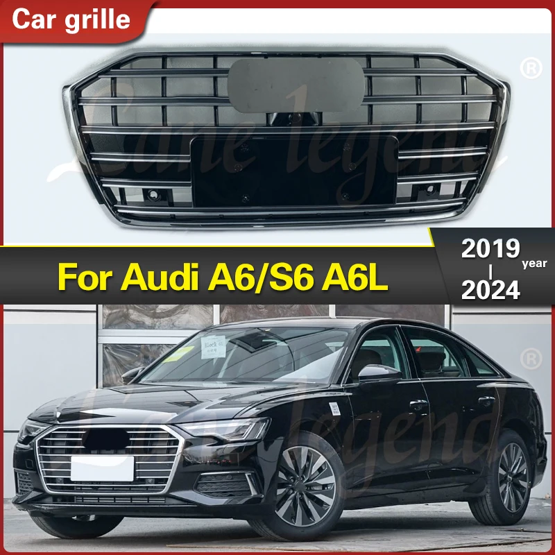 For AUDI A6L A6/S6 2019-2024 Year Racing Grille Front Bumper Grill Upper Replacement Body Kit Accessories Car Styling