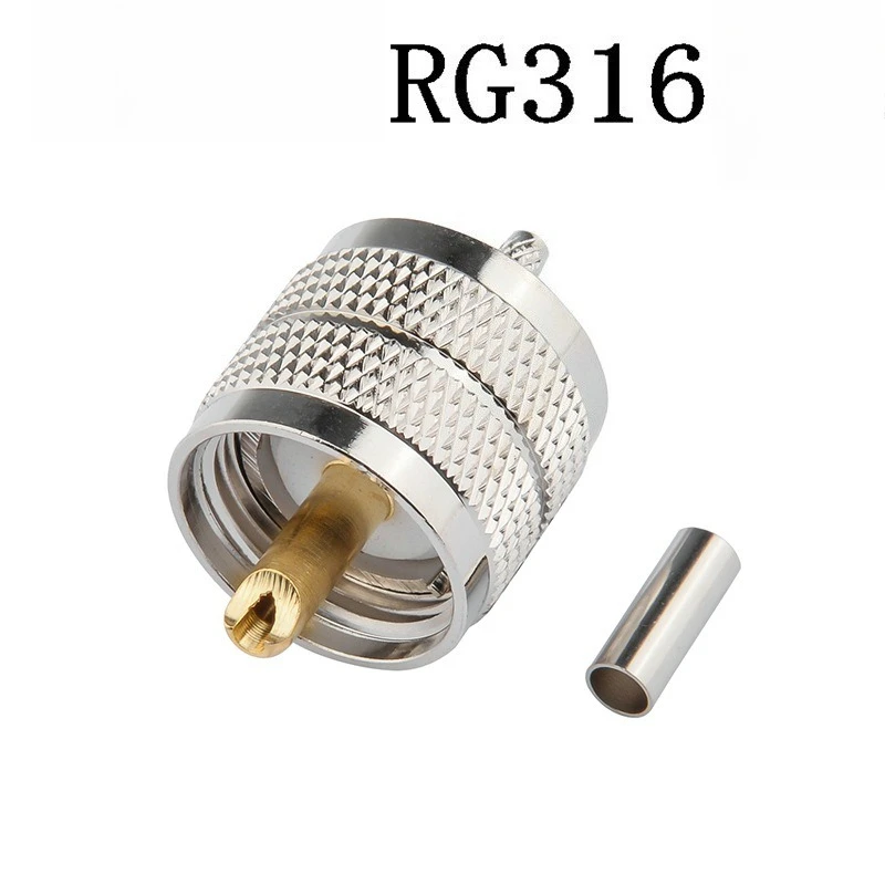

RF coaxial connector PL259 UHF male internal thread connection RG316 LMR100 RG174 feeder connector
