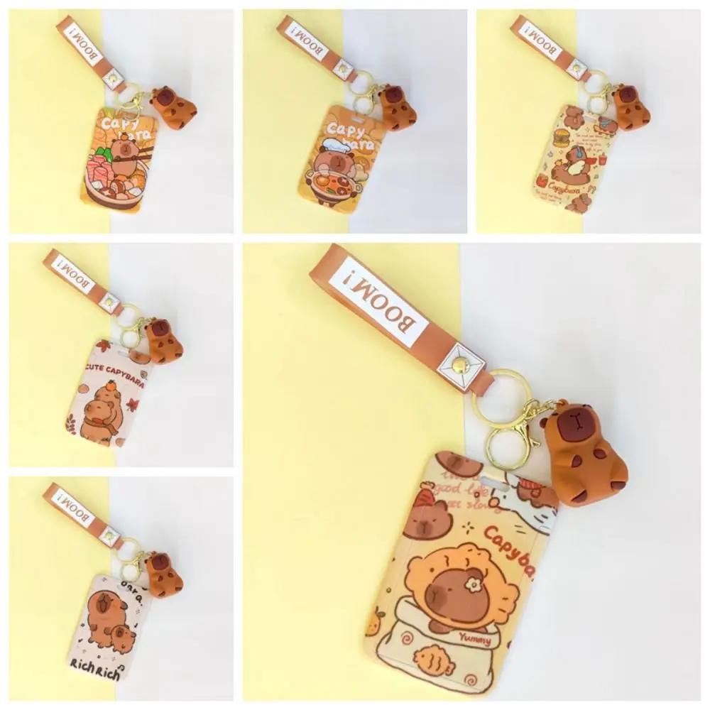 Cartoon Animal Capybara Card Holder Portable Cute Capybara Photocard Holder Kawaii Ins Capybara Bus Card Cover Travel