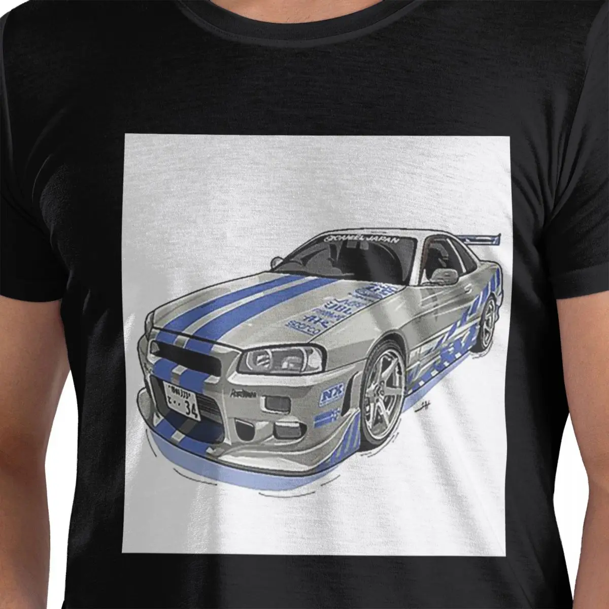 

Fast And Furious Skyline 100% Cotton T-Shirt Men's Funny T Shirts Men O-Neck Short Sleeve S-6XL