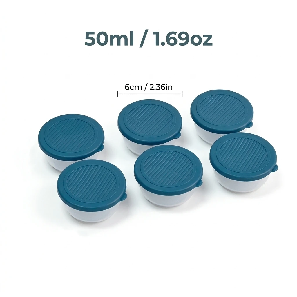 2/6 Stuks Mini Salade Saus Container Outdoor Draagbare Plastic Saus Cup Met Deksel Herbruikbare Lekvrije Moer Snack Voedsel opbergdoos
