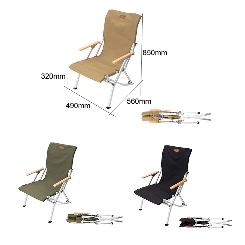 Outdoor Camping Folding Chair Hiking Fishing Oxford Cloth Chair Portable Chair with Backrest Rest Chair Leisure Backrest Chair