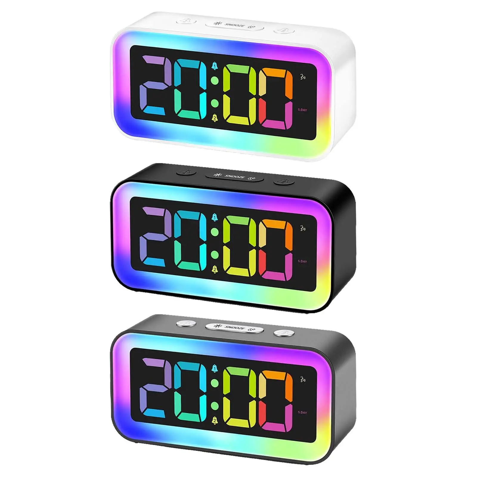 Loud Alarm Clock Mute Bedside Clock LED Display with Night Light Snooze Mode