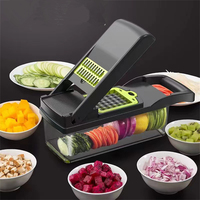 14/16 in 1 Multifunctional Vegetable Chopper Vegetable Cutter Shredders Slicer With Basket Fruit Potato Chopper Carrot Grater