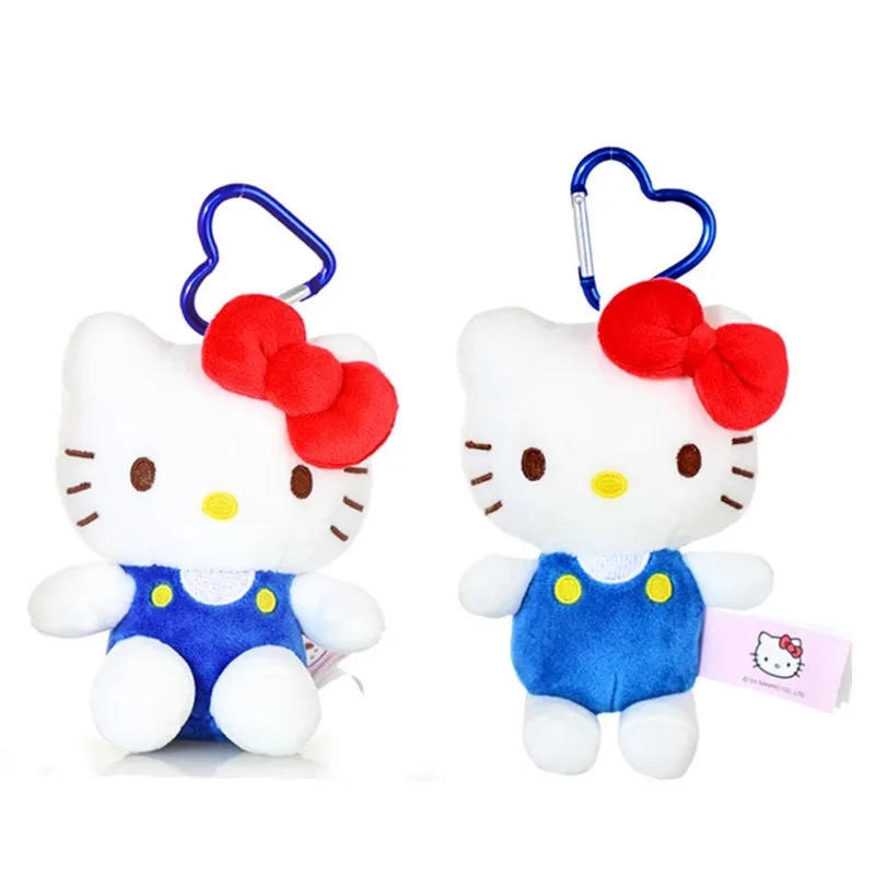 Genuine Sanrio Hello Kitty Cute Blue Keychain Car School bag Pendant Kids Plush Toys Keyring Plushier Birthday Thanksgiving Gift