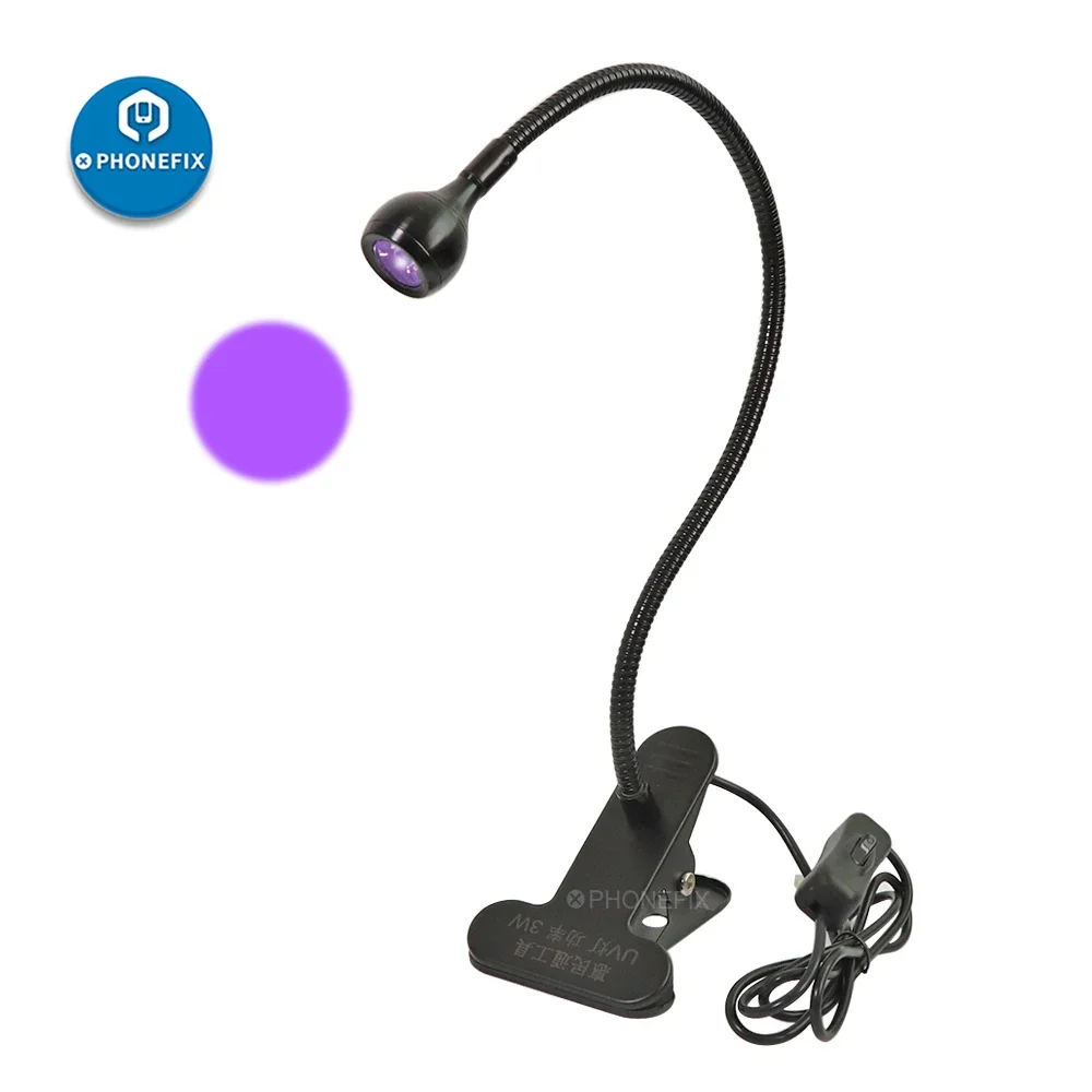 USB LED UV Flashlight Gooseneck Lamp Shadowless Mini UV Black Light Glue Curing Oil Dryer Purple Refurbish LCD Screen Repair