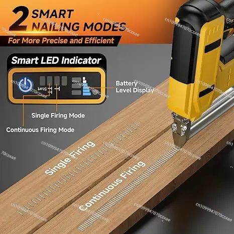 For 20V 18V Battery Cordless Nail Gun Straight/N-shape 2 in 1 Electric Stapler Nailer Woodworking Nailing Machine