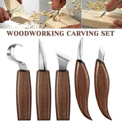 5/1pcs Chisel Carving Knife Woodcut DIY Hand Wood Carving Tools Woodcarving Cutter Knives Peeling Woodworking Spoon Hand Worker