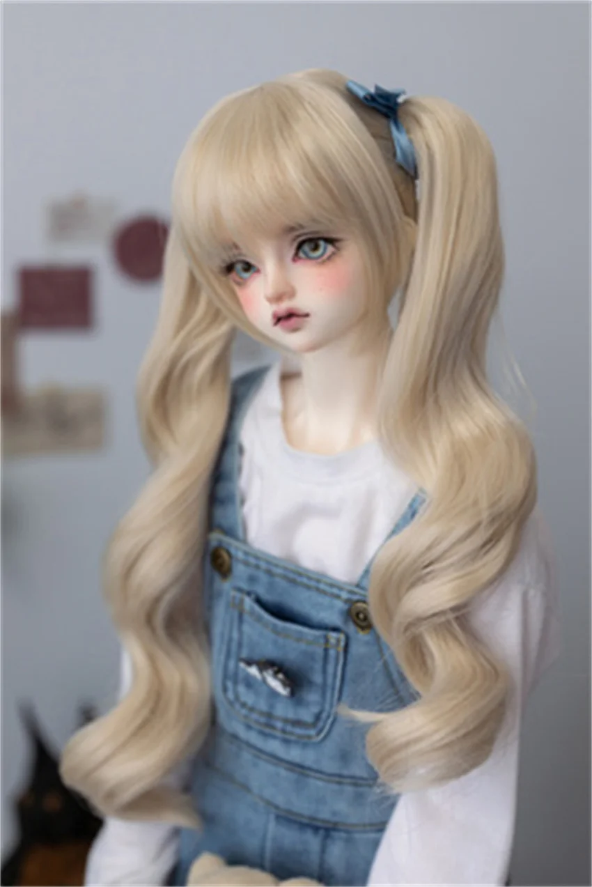 Bjd Tóc Giả 1/3 1/4 DD/Đồng Hồ MDD/TF XiongMei Nhiệt Độ Cao Lụa Tóc Giả Hổ Kẹp Đôi Đuôi Ngựa