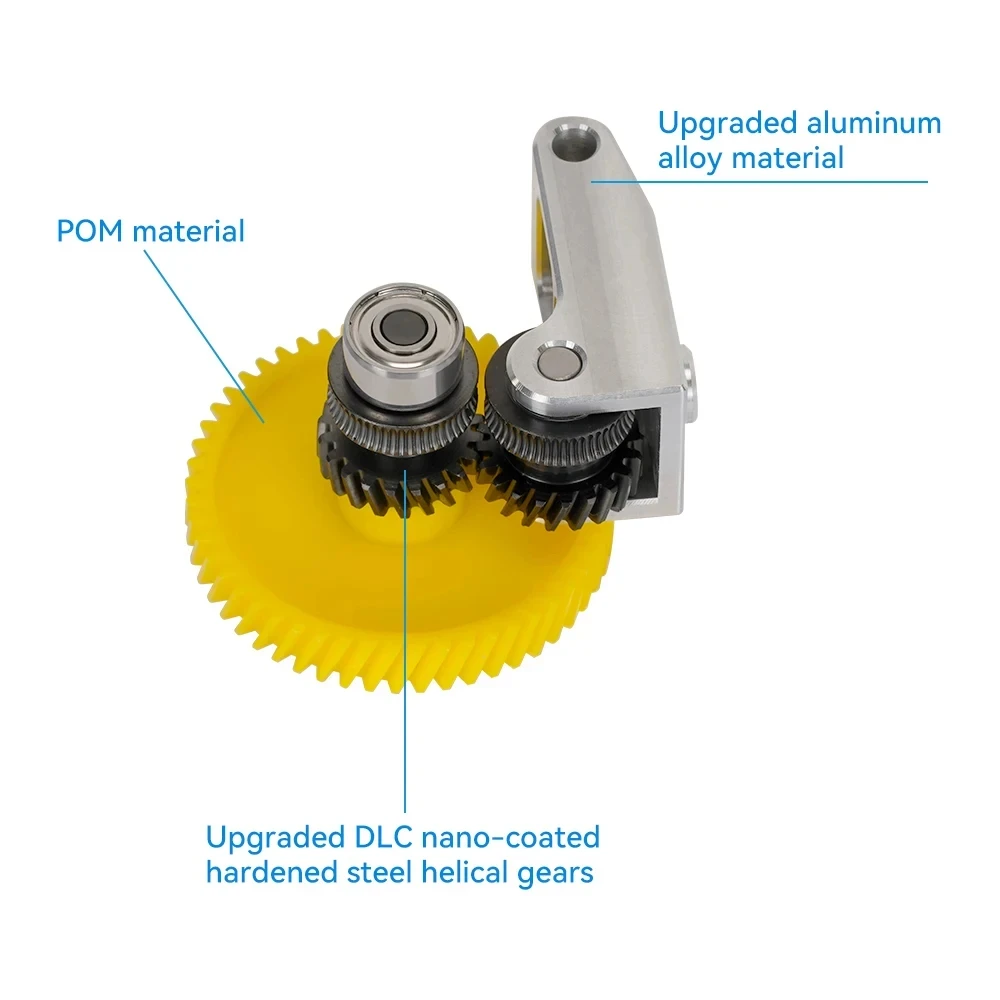 Bambu Lab P1P X1 X1C 3D 프린터용 강화 강철 압출기 기어 어셈블리 업그레이드 니켈 도금 내마모성 1.75MM 필라멘트