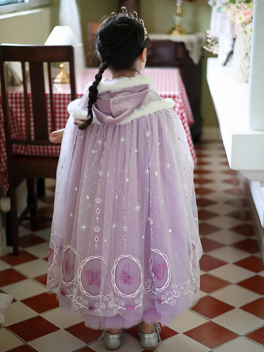 Capa De Princesa De Terciopelo Para Niñas – Talla M (100-130 Cm) Y L (130-150 Cm), Ideal Para Carnaval, Halloween Y Cumpleaños
