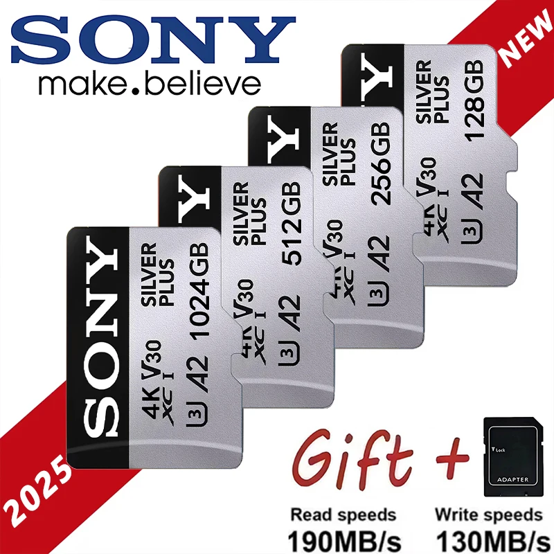 SONY 1TB Micro TF SD Card 128GB 256GB Class 10 High Speed Memory Card U3 4K 512GB TF Flash Card 512GB for Phone Camera Drone