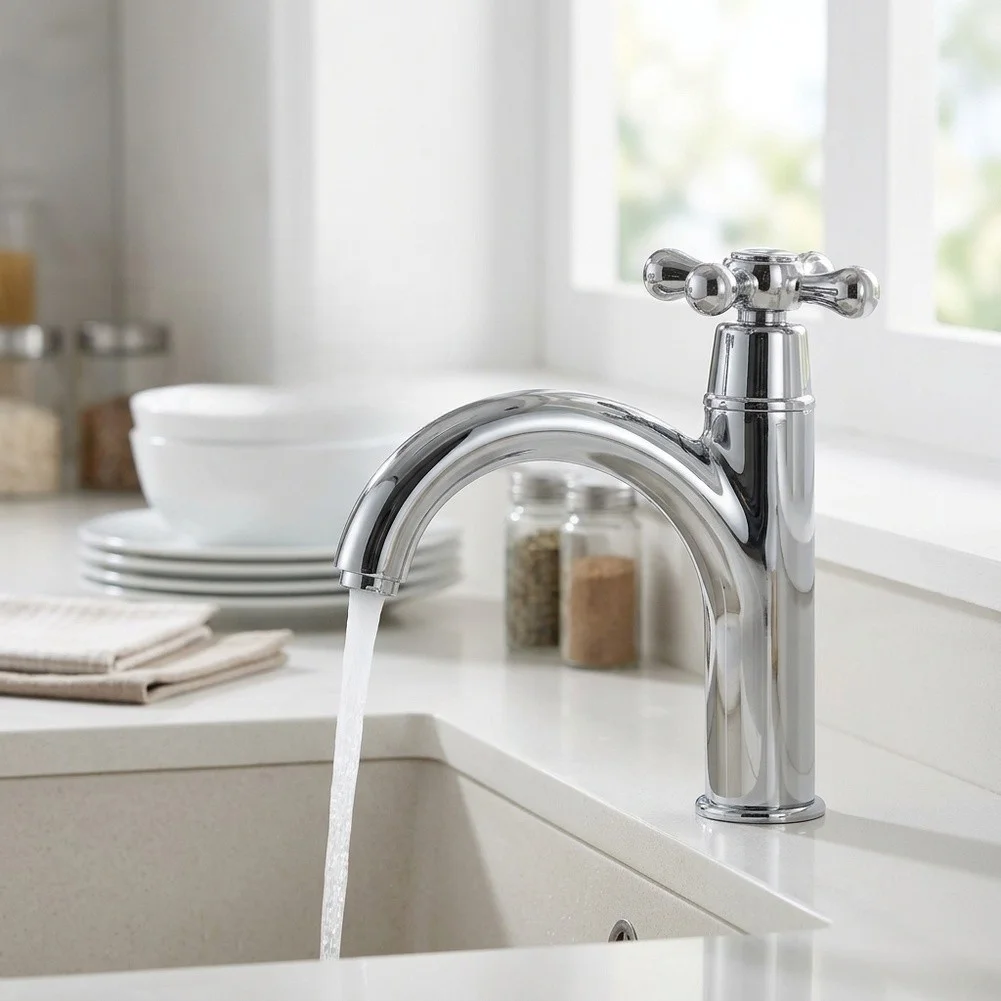 Silver Shower Knobs Faucet for Tap Handle Replacement Faucet Tap Handle Kitchen Faucet Handle Ergonomic Comfortable Grip