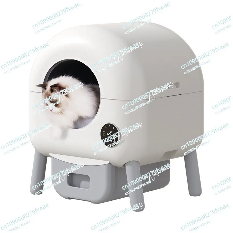 100L Self-Cleaning Cat Litter Box Automatic Litter Box-Robot for Multiple Cats Large Electric Litter Box-APP Control Odor-Free