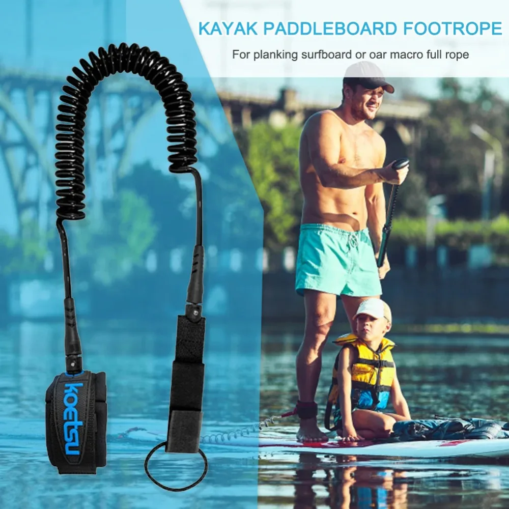 Elastic Sup Board Foot Leg Rope Practical TPU Surfing Safety Hand Rope Surfing Stand UP Kayak Boat Leash Rope