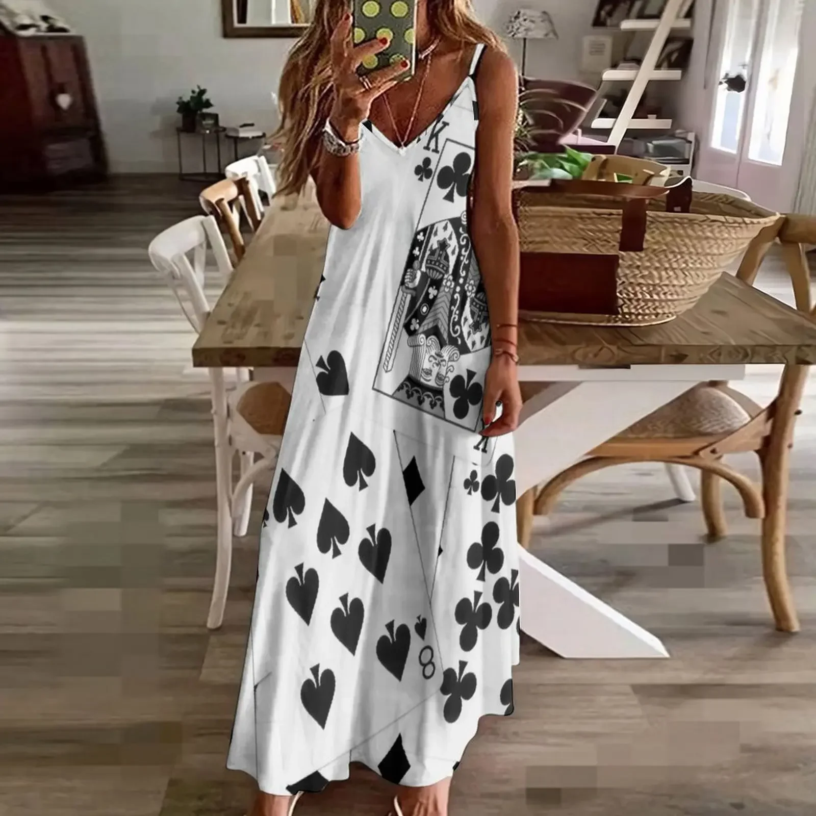 Playing Cards - Black & White Sleeveless Dress summer dress womens 2024 evening dresses women Aesthetic clothing sexy dress