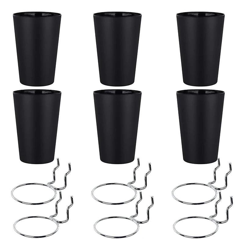 

6 Sets Pegboard Hooks With Pegboard Cups Ring Style Pegboard Bins With Rings Pegboard Cup Holder Accessories