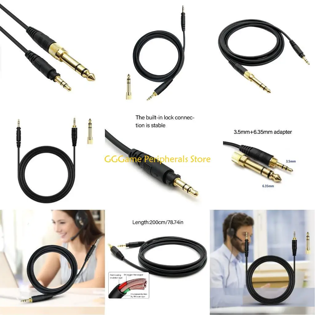 

U55B Headsets Cable for EAH DJ1200 Headphones with 6.35mm Adapter for Professional and Music Enthusiasts