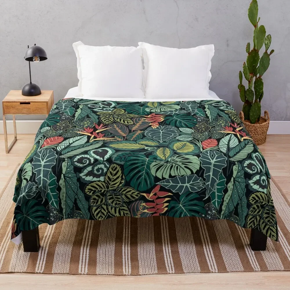 

Rainforest Leaves Throw Blanket Soft Big Nap Thins Blankets