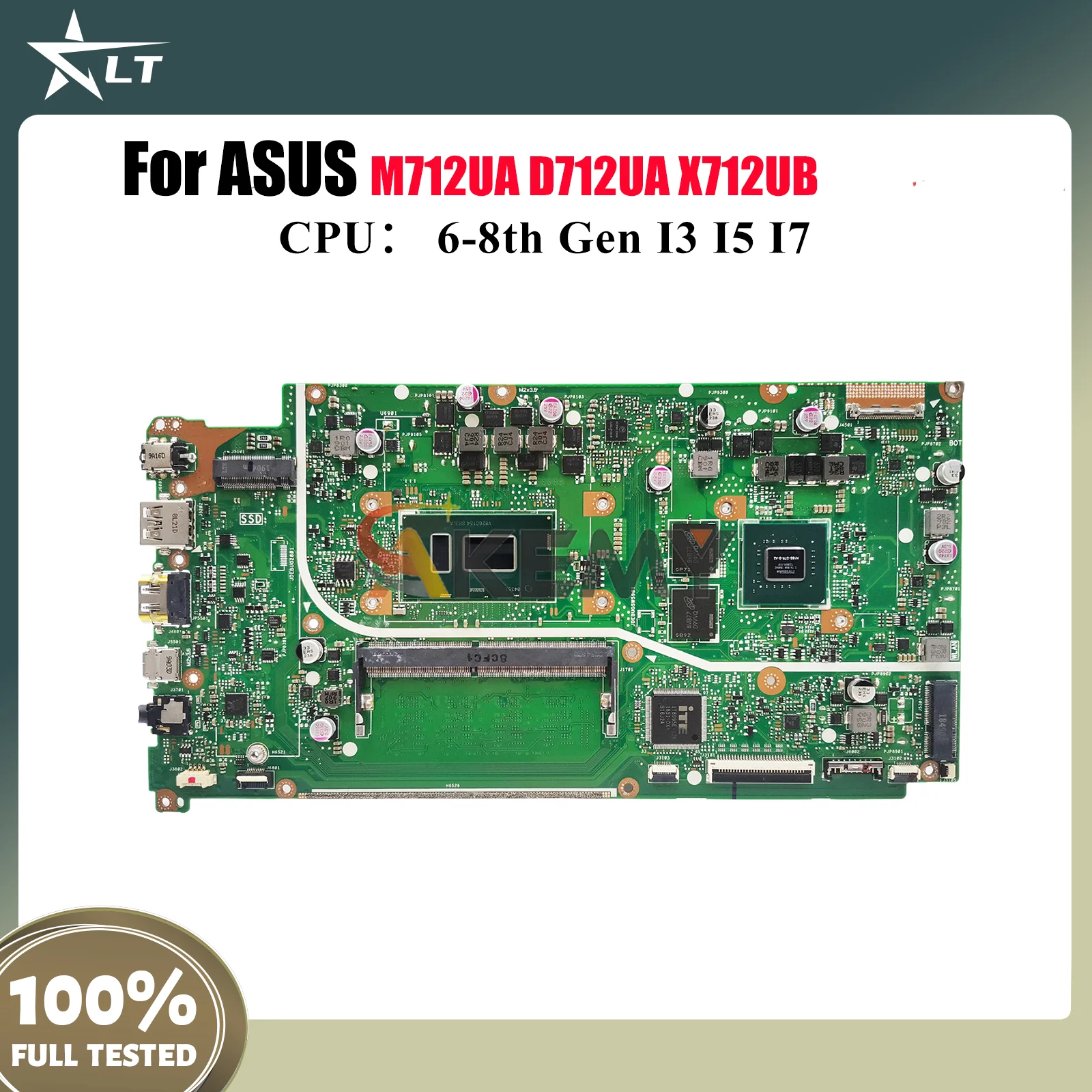 

X712UB Материнская плата для ноутбука ASUS VivoBook X712U X712UA D712UA M712UA Материнская плата для ноутбука с процессором I3 I5 I7 100% tests OK stk