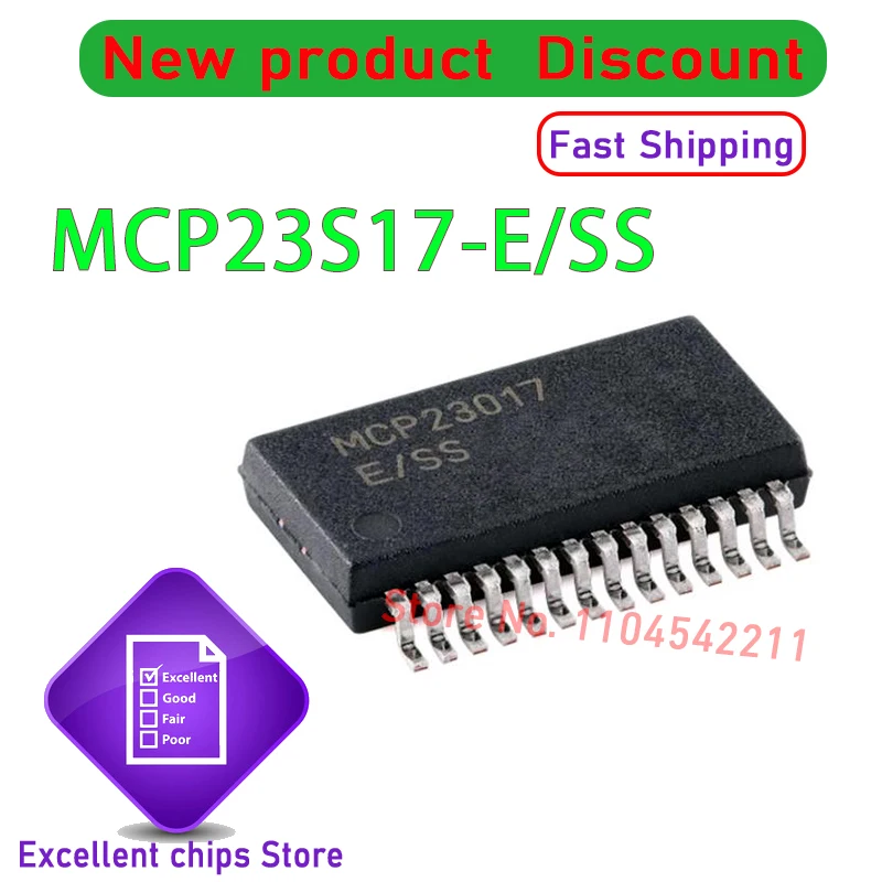 

(10-20 шт.) 100% новый набор микросхем MCP23S17-E/SS MCP23S17E/SS MCP23S17T-E/SS MCP23S17 MCP23S17T SSOP-28