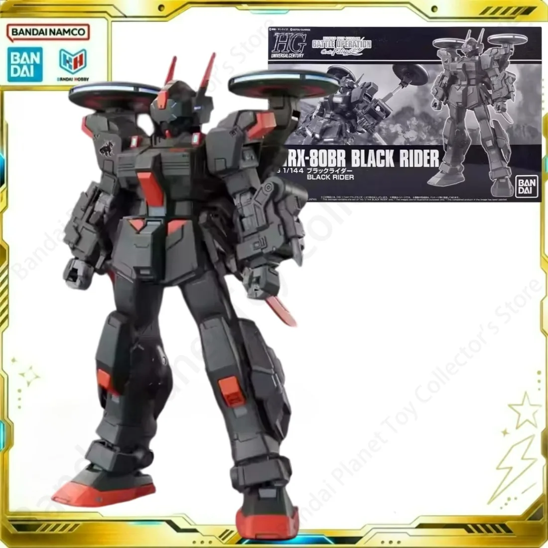 Bandai Action Original Model Anime HGUC RX-80BR BLACK RIDER Figure Building Collectibles Model Kit Gift For Fans