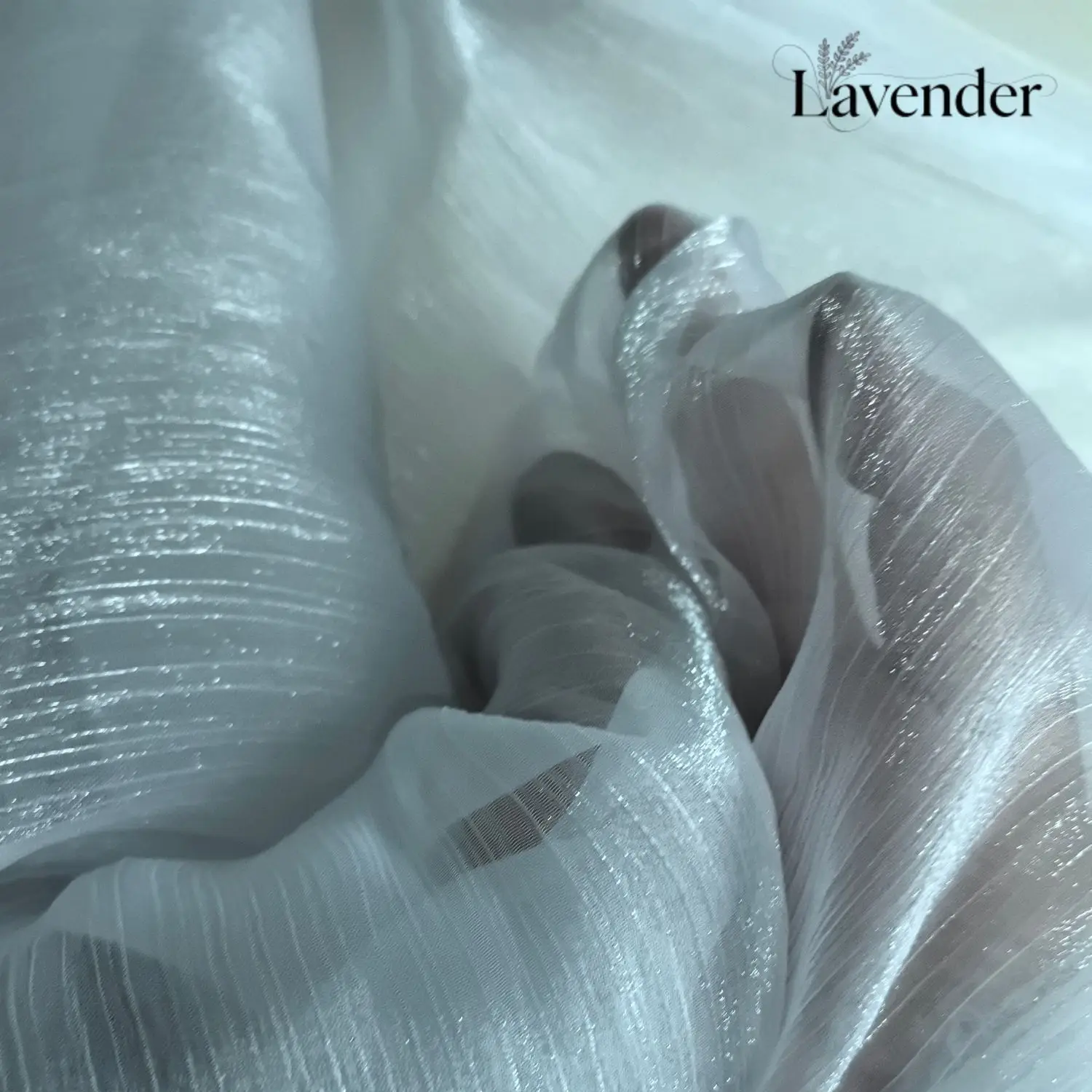 Flowing Water Ripple Sheer Fabric, Glossy Stiff Mesh & Silky Liquid Material for Wedding Dresses, Hanfu & Designer Apparel