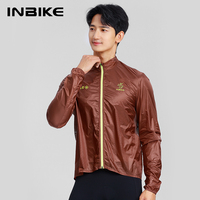 INBIKE Men's Road Bike Windbreaker Windproof Water-Resistant Lightweight Bicycle Long Sleeved Cycling Jacket MTB Clothing Man
