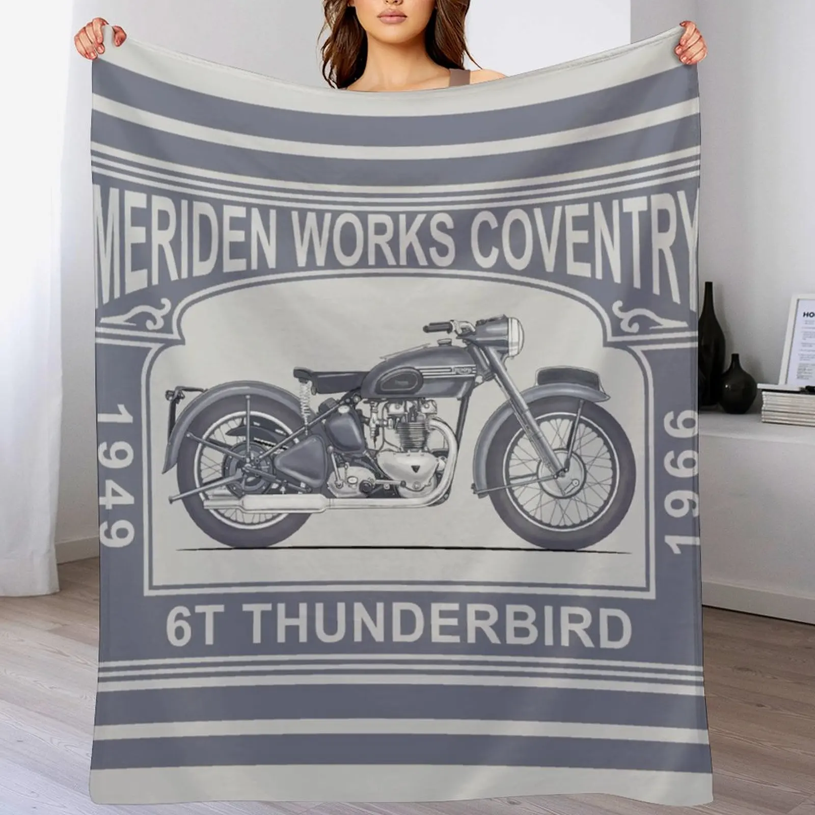 The Classic Thunderbird Motorcycle Throw Blanket Decoratives Thermals For Travel Blankets