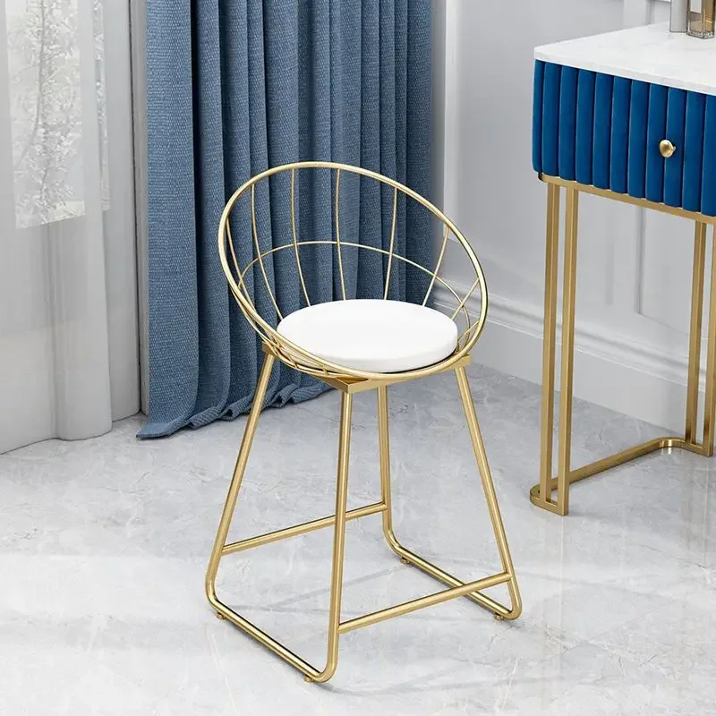 Moderno simples Bow Shape Maquiagem Stool, cadeira de unhas encosto, Quarto Ins Nordic Girl Stools, Vanity Bench Furniture