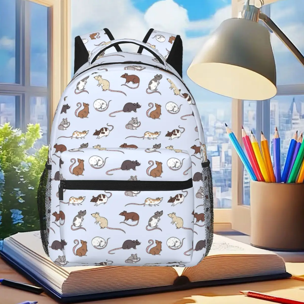 

Cute Pet Rats Pack For Rat Owner Student Backpack School Bag Hiking Travel Daypack for Boys Girls Fashion Bookbag Shoulder Bags