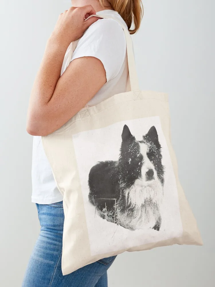 Working Winter Collie Tote Bag shopper bags cute pouch bag Women's shopper tote bag university