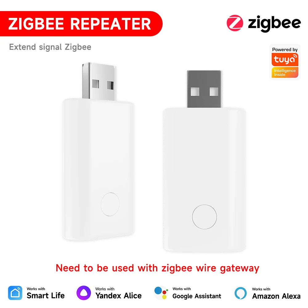

Повторювач шлюза Tuya Zigbee USB-удлинитель, поддерживаемый Alexa/Google Assistant, усилитель диапазона сигнала устройства
