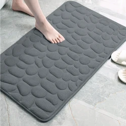 1PC Pebble Bathroom Mat  Anti-skid Soft Comfortable Memory Foam Bath Rug  Water Absorbent Washable Bath Rug