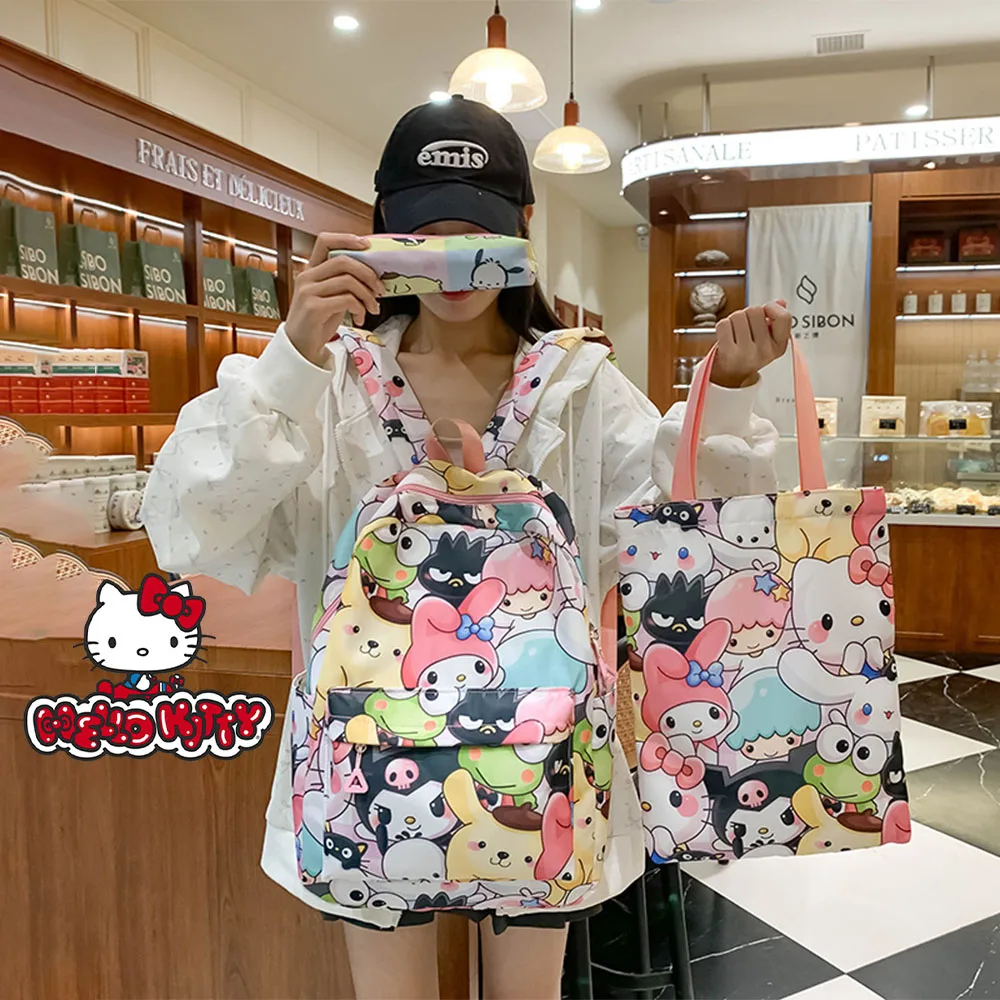 

ГОРЯЧИЙ рюкзак Hello Kitty Sanrio Kuromi Cinnamoroll, милый школьный рюкзак с героями мультфильмов в стиле аниме, Kawaii, консервативный дорожный школьный рюкзак, сумка для книг, подарки