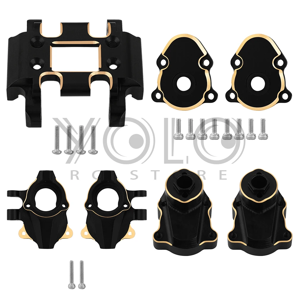 Black Coated Brass Skid Plate Steering Knuckle for 1/18 RC Crawler Redcat Ascent18 Ascent-18 Upgrade Part