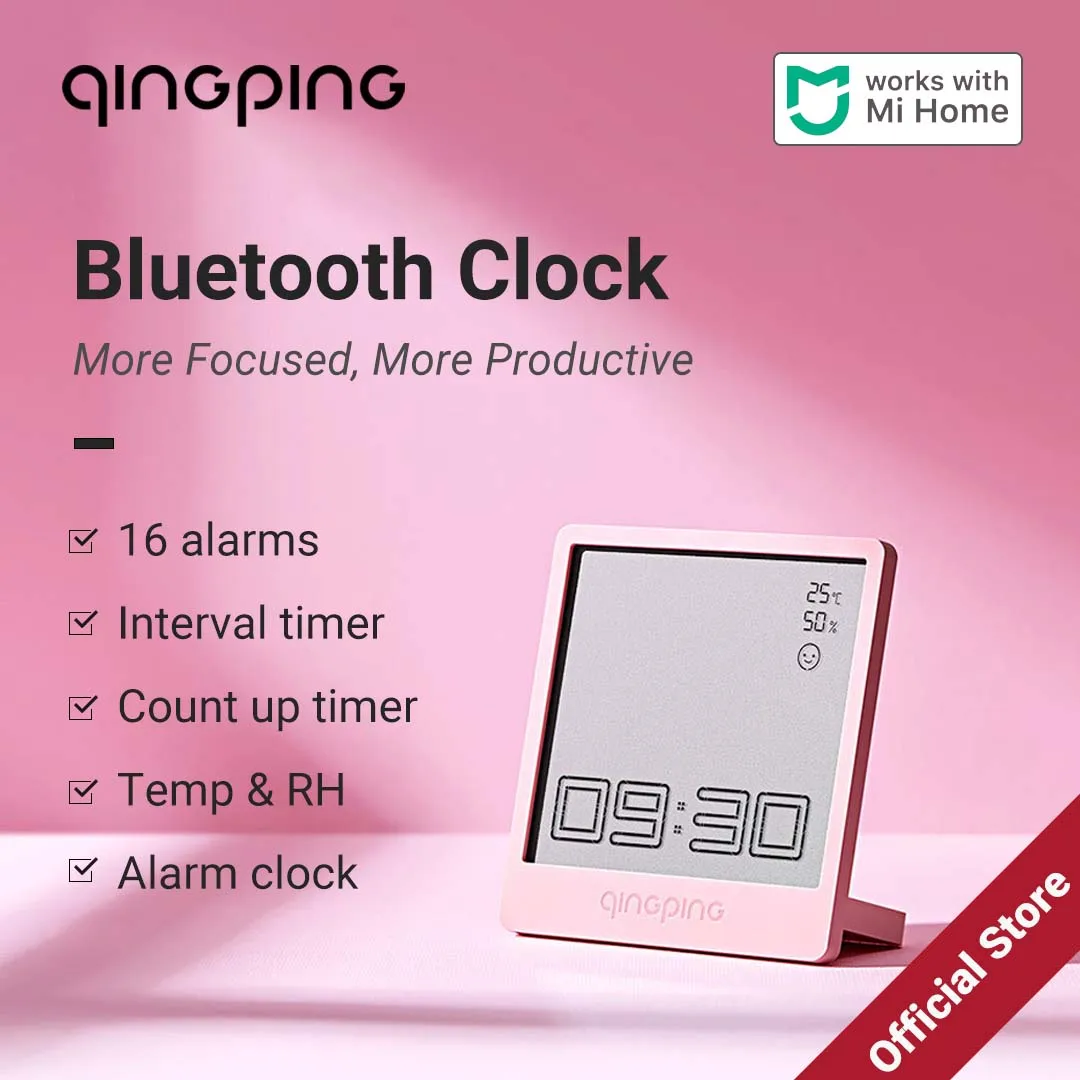 Qingping Bluetooth Clock, Interval Timer and Count Up Timer, Digital Desk Clock with Alarm Clock