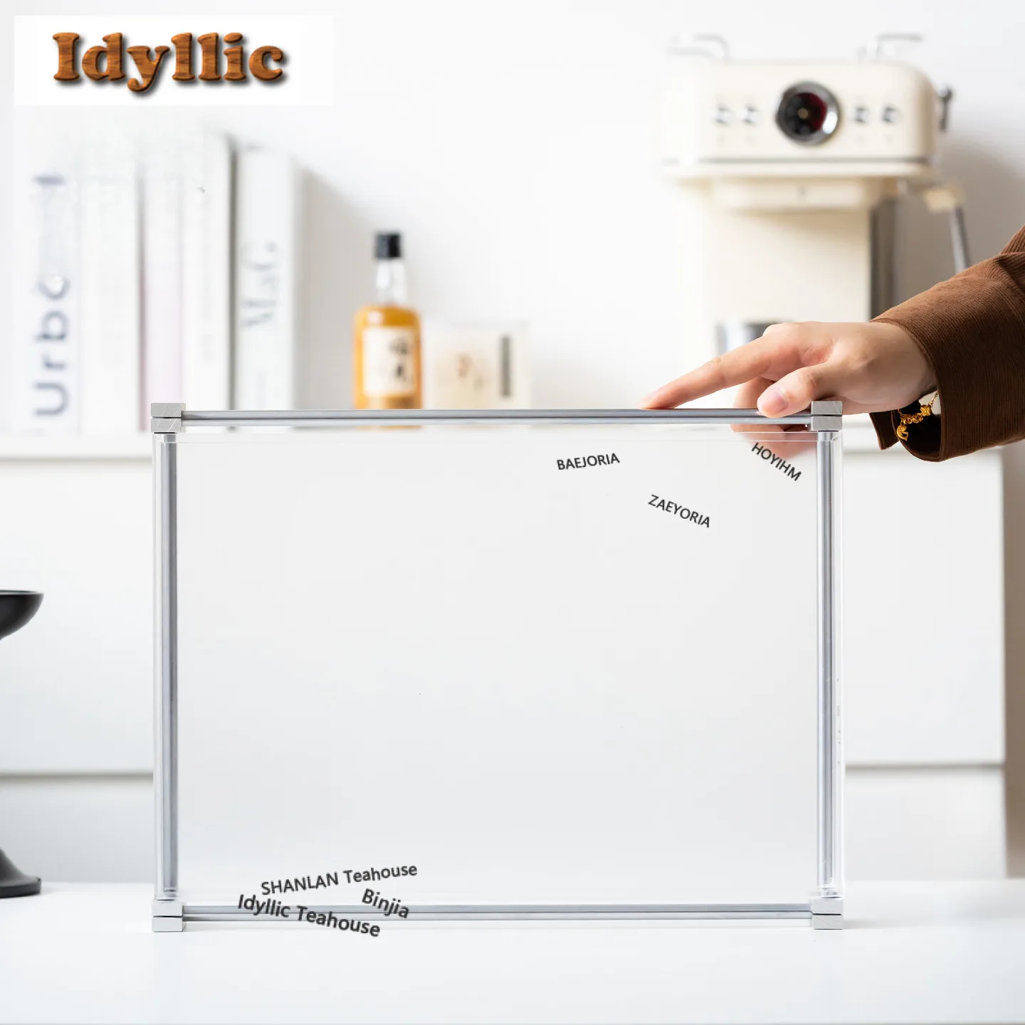 

Acrylic Optical Axis Transparent Tea Tray Japanese Cuisine Table Coffee Storage Board Teapot Base Dishes Serving Tea Ceremony