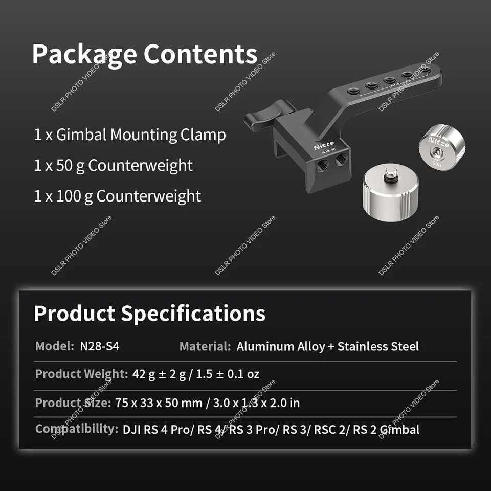 Nitze カウンターウェイトキット DJI RS 4 Pro/RS 4/RS 3 Pro/RS 3/RSC