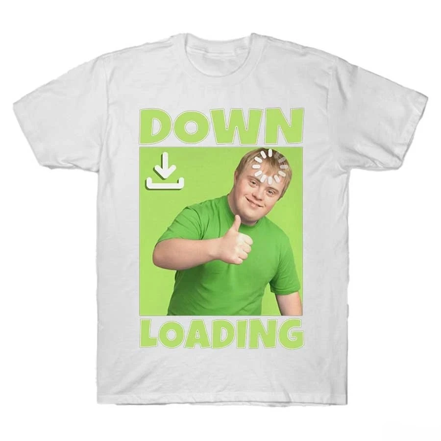 Unisex Down Loading T-Shirt Short Sleeve Men Women Funny Computer Progress Bar Graphic Top Summer Casual Trendy Tees